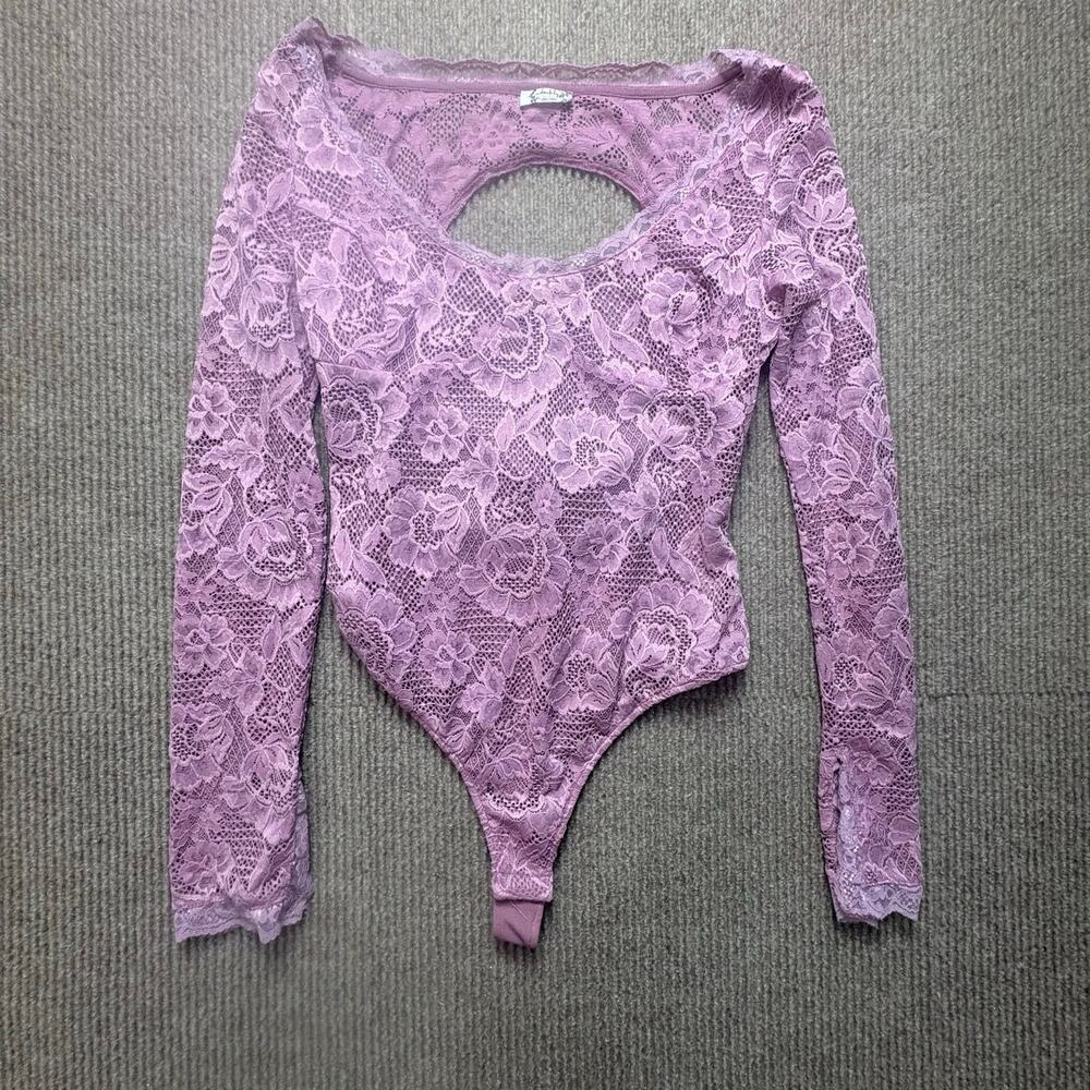 Free People Perfectly Fine Floral Lace Bodysuit size medium
